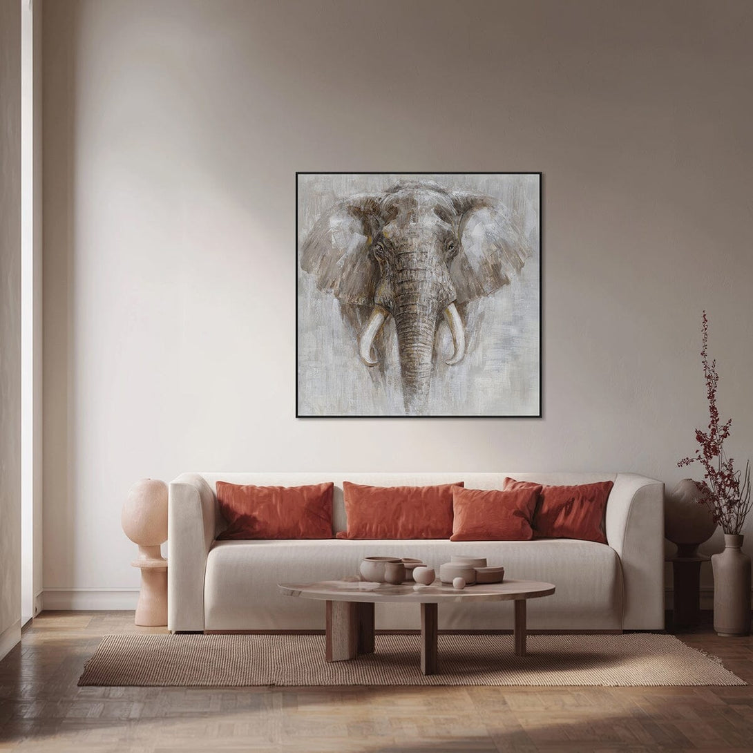 Textured Elephant - Brown Grey Realistic Animal Painting #M0624 Painting artwepaint 