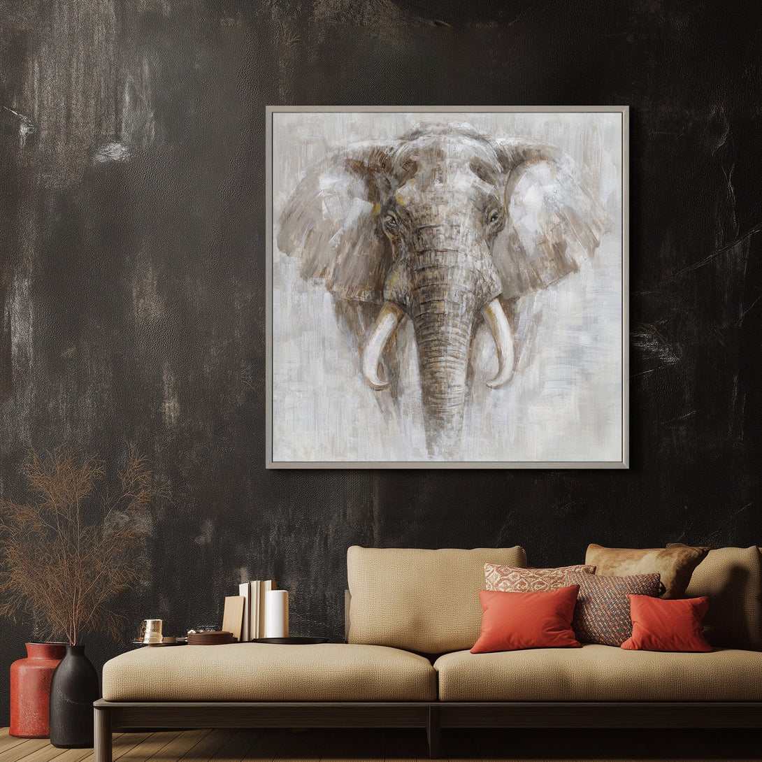 Textured Elephant - Brown Grey Realistic Animal Painting #M0624 Painting artwepaint 