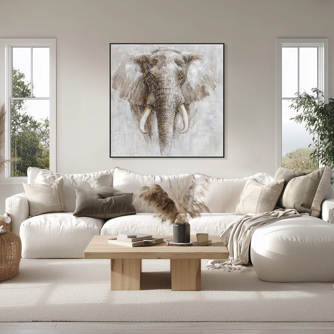 Textured Elephant - Brown Grey Realistic Animal Painting #M0624 Painting artwepaint 