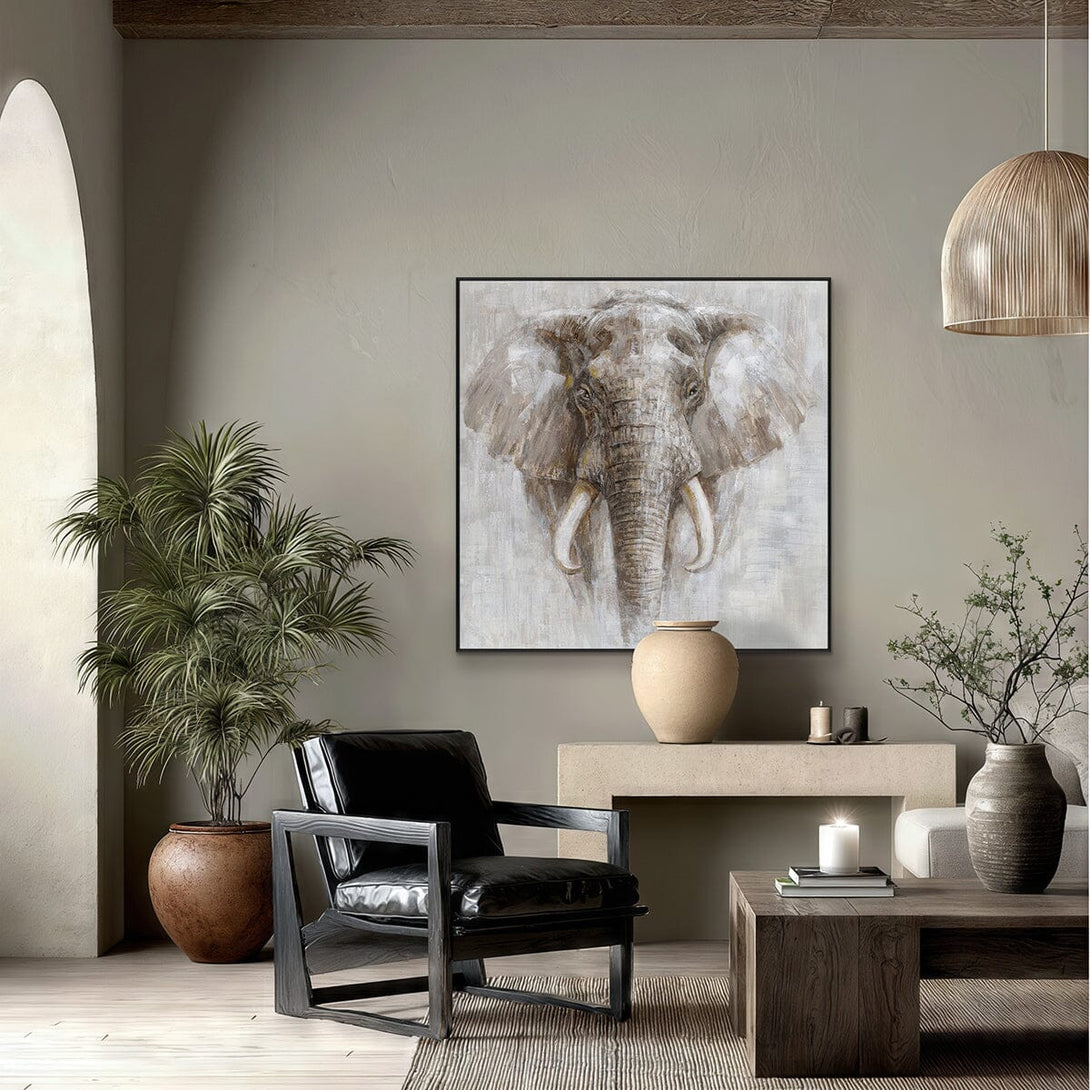 Textured Elephant - Brown Grey Realistic Animal Painting #M0624 Painting artwepaint 