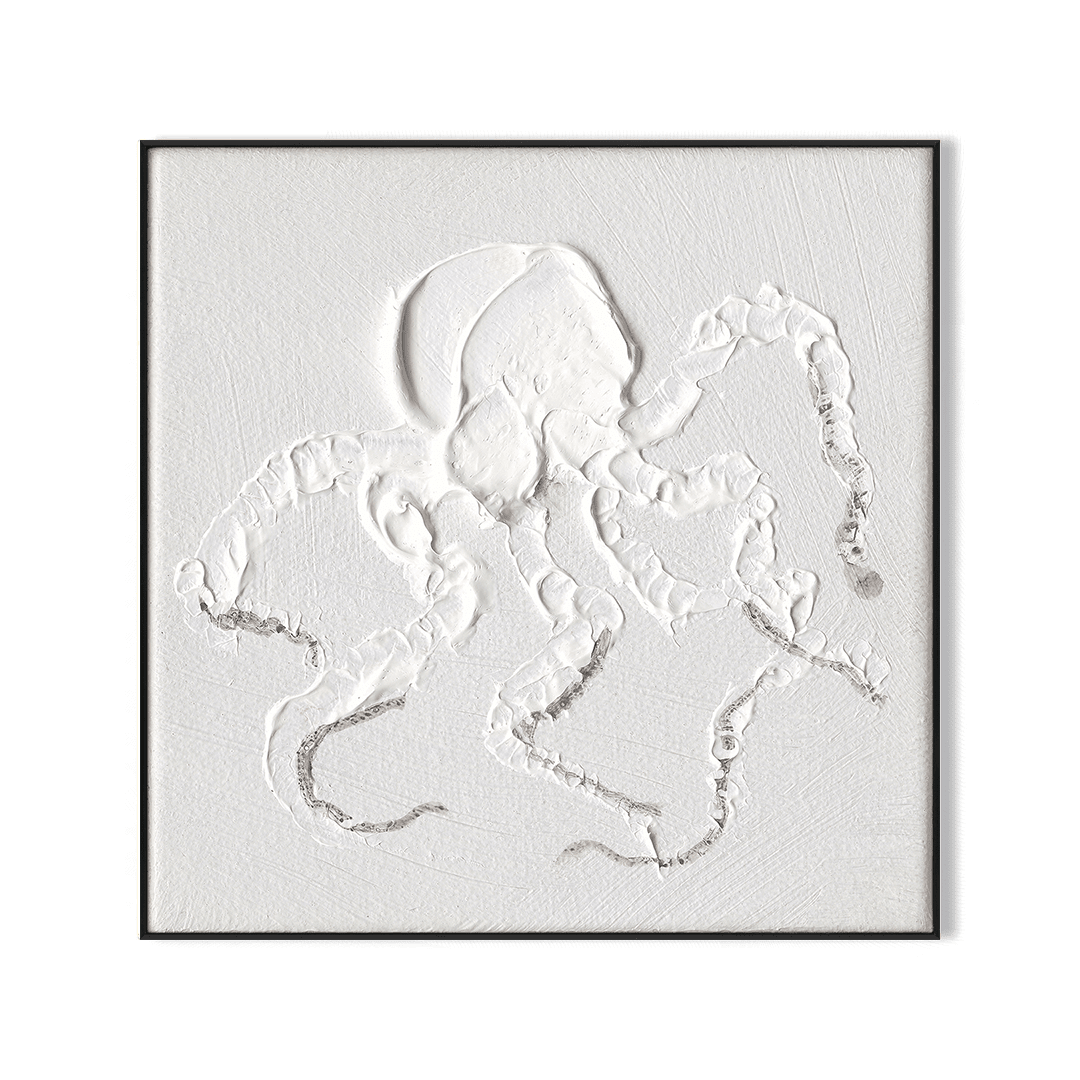 Textured Octopus - White Relief Art#M5959 Painting artwepaint 