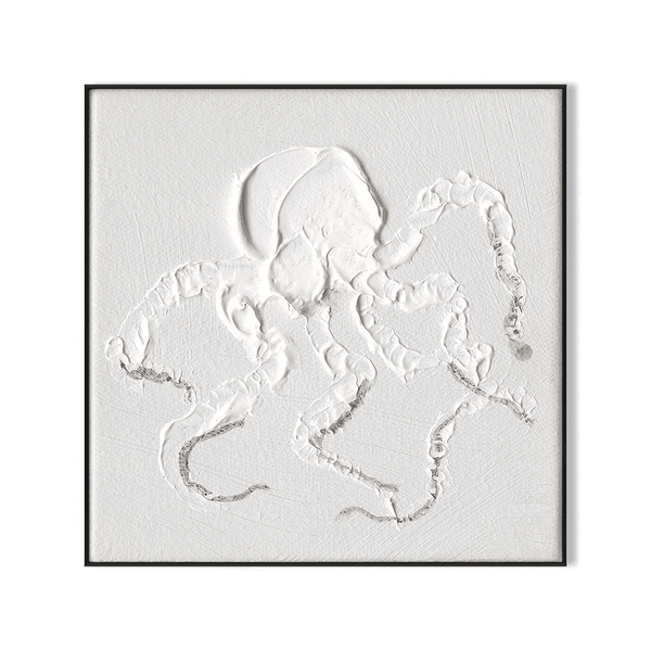 Textured Octopus - White Relief Art#M5959 Painting artwepaint 