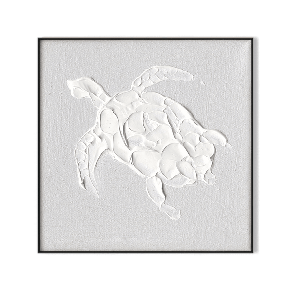 Textured Sea Turtle - White Relief Art#M5964 Painting artwepaint 