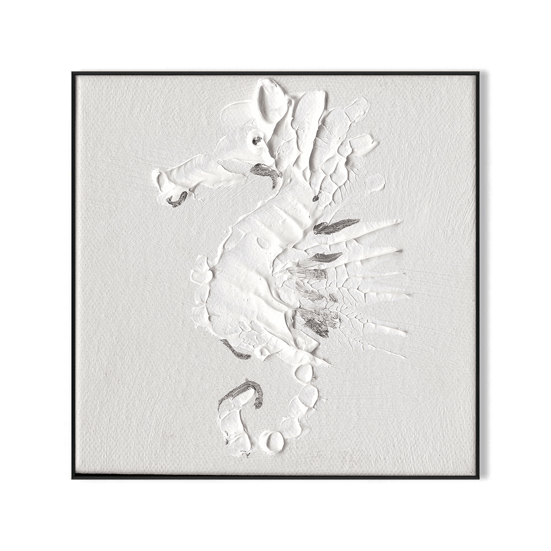 Textured Seahorse - White Relief Art#M5958 Painting artwepaint 