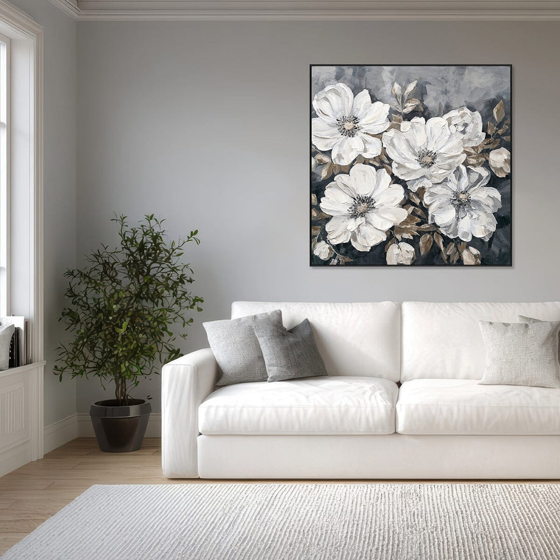 Timeless Elegance-White Flower Abstract #P3501 Painting artwepaint 