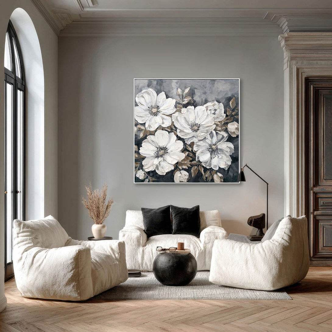 Timeless Elegance-White Flower Abstract #P3501 Painting artwepaint 