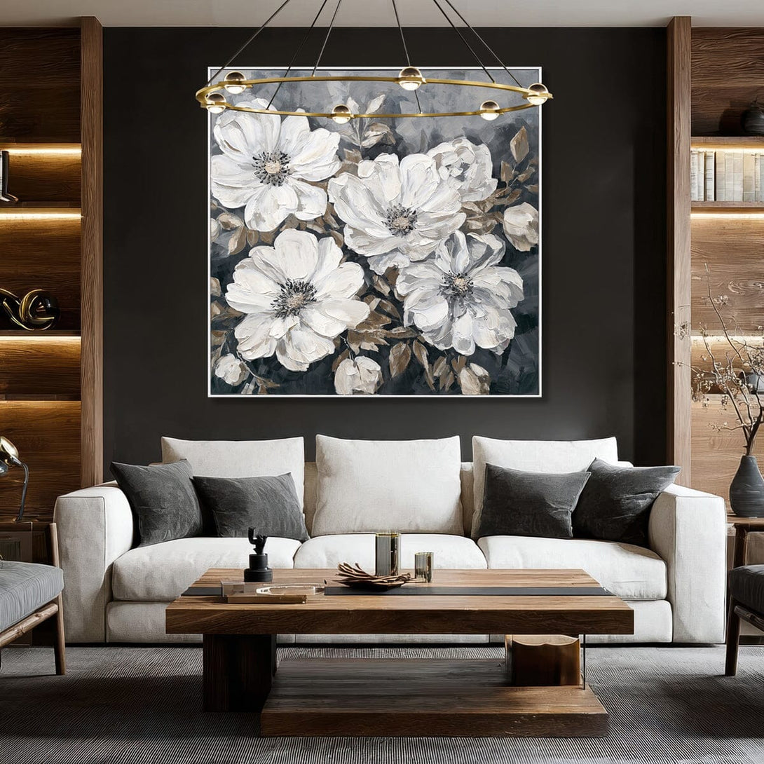 Timeless Elegance-White Flower Abstract #P3501 Painting artwepaint 