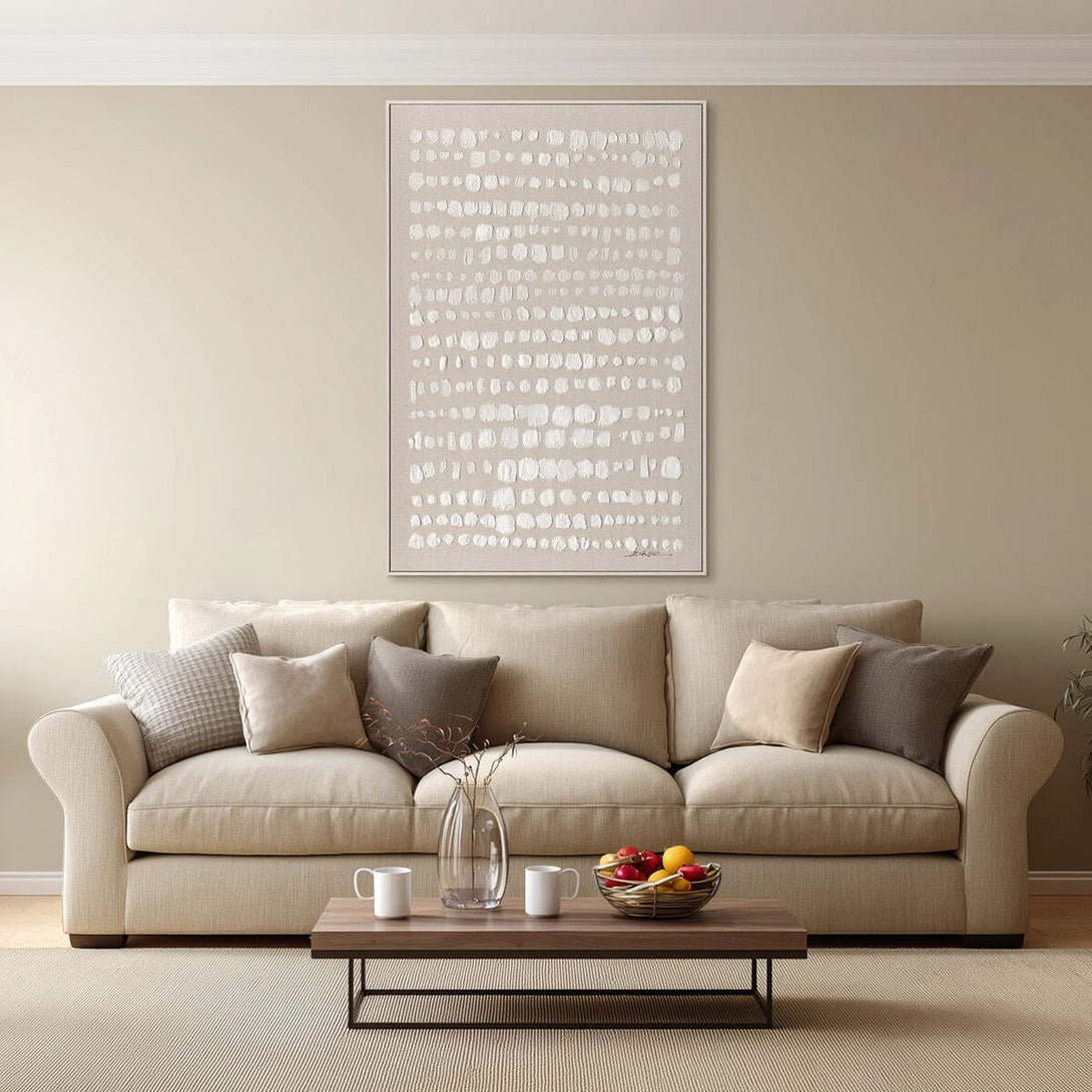 Tranquil Beige Dots - Modern Minimalist Abstract #M8139 Painting artwepaint 