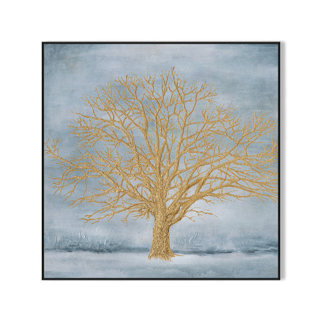 Tranquil Gold – Blue Abstract Tree Painting #J4030 Painting artwepaint 
