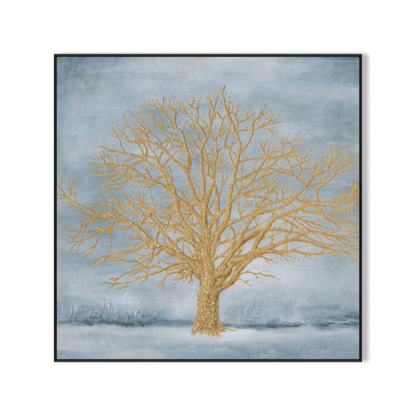 Tranquil Gold – Blue Abstract Tree Painting #J4030 Painting artwepaint 