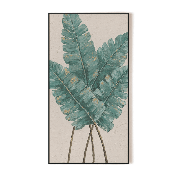 Tropical Elegance - Green Leaves Gold Leaf Art #L0619 Painting artwepaint 