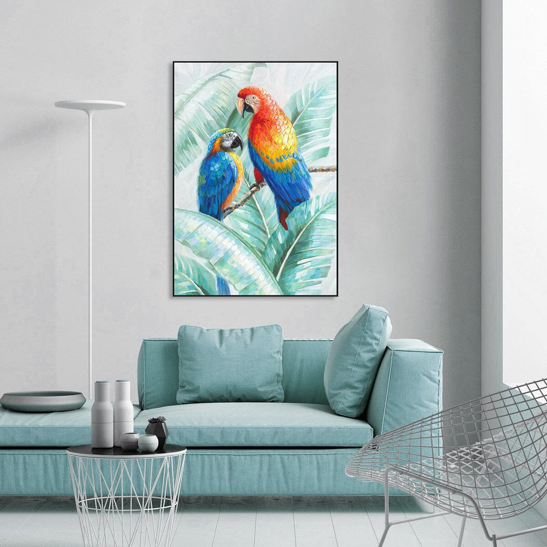 Tropical Romance – Colorful Parrot Painting#L2030 Painting artwepaint 