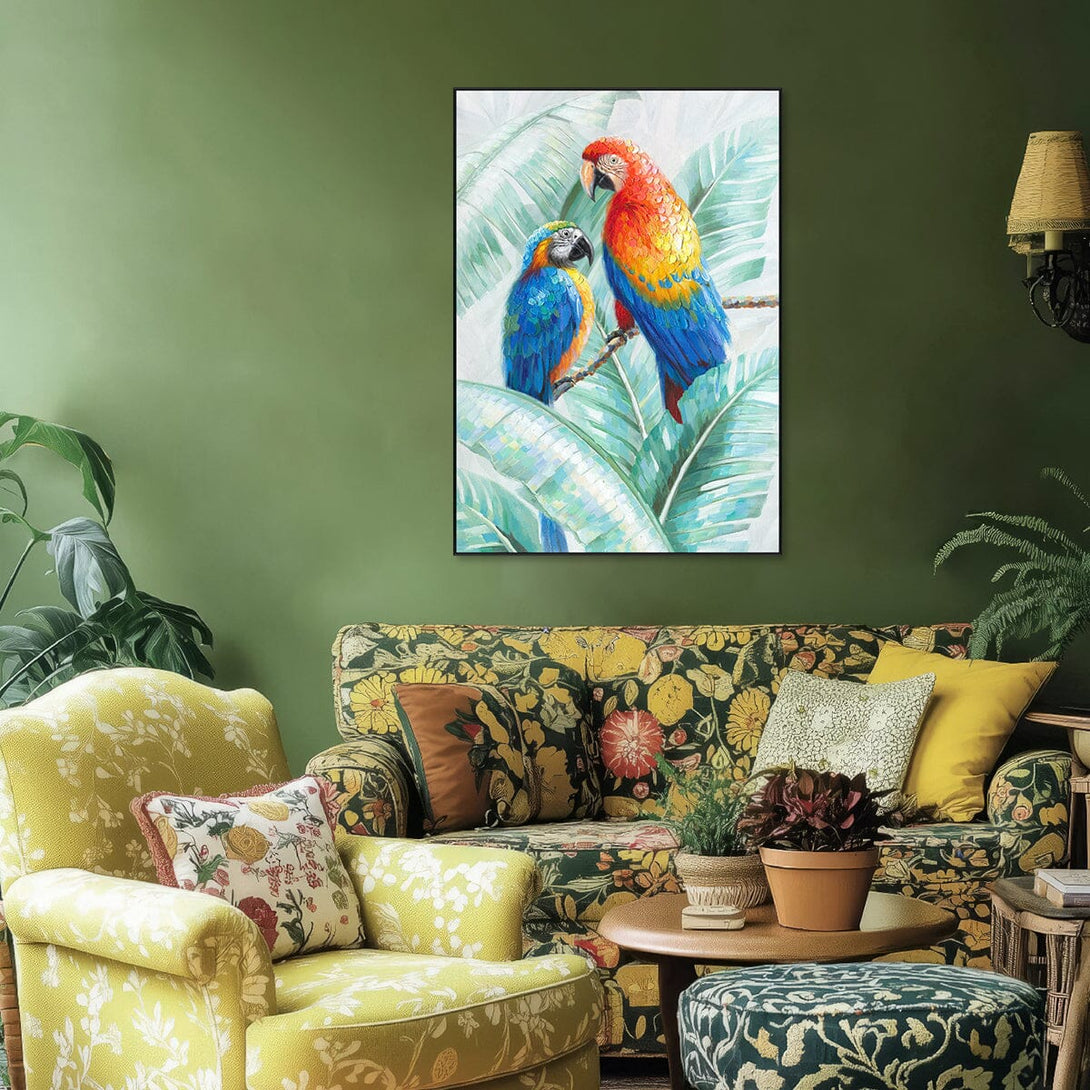 Tropical Romance – Colorful Parrot Painting#L2030 Painting artwepaint 