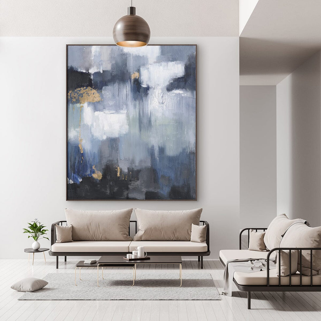 Twilight Blue & Gold - Abstract Oil Painting #M5535 Painting artwepaint 
