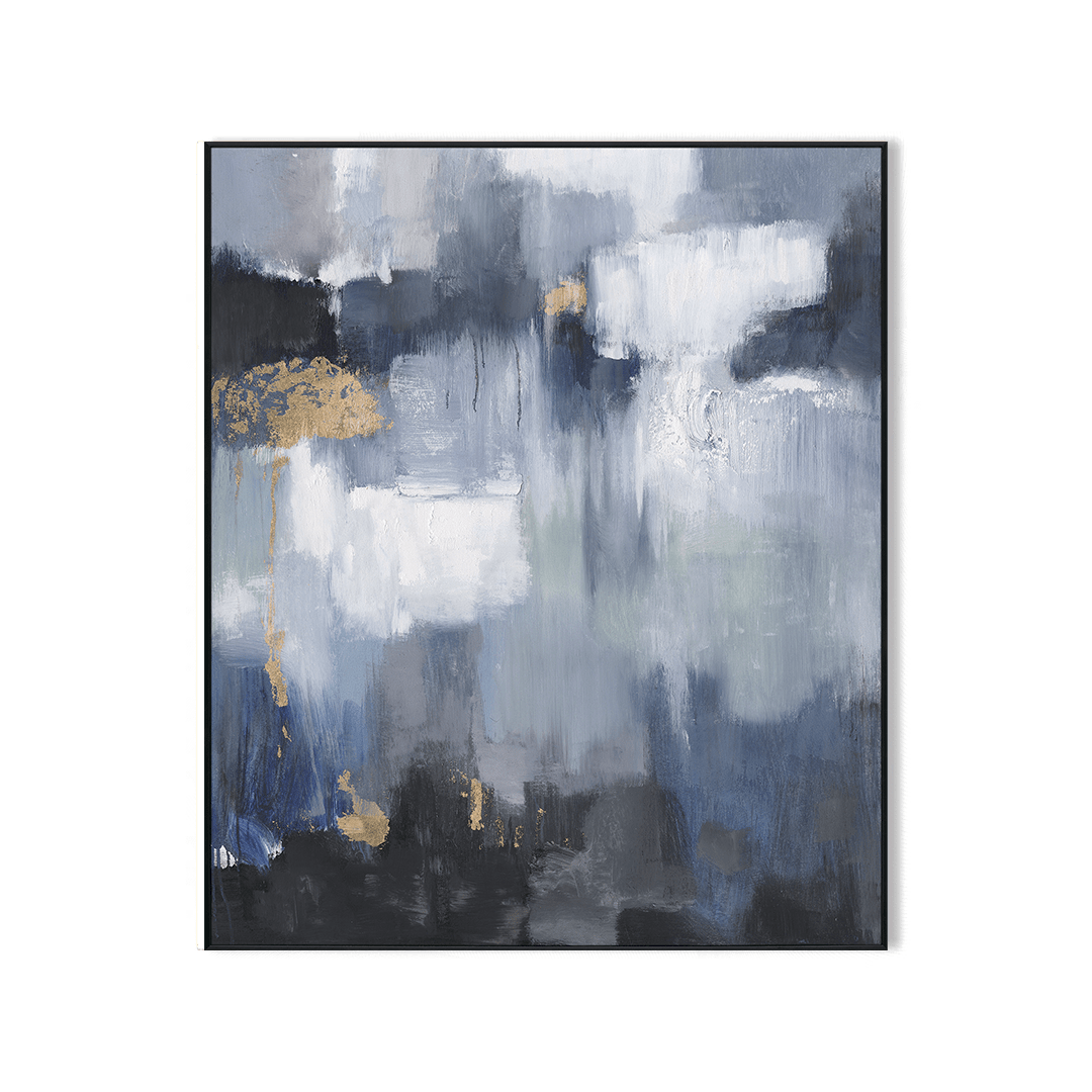 Twilight Blue & Gold - Abstract Oil Painting #M5535 Painting artwepaint 