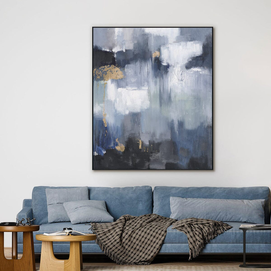 Twilight Blue & Gold - Abstract Oil Painting #M5535 Painting artwepaint 
