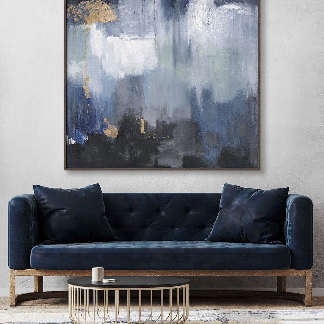 Twilight Blue & Gold - Abstract Oil Painting #M5535 Painting artwepaint 