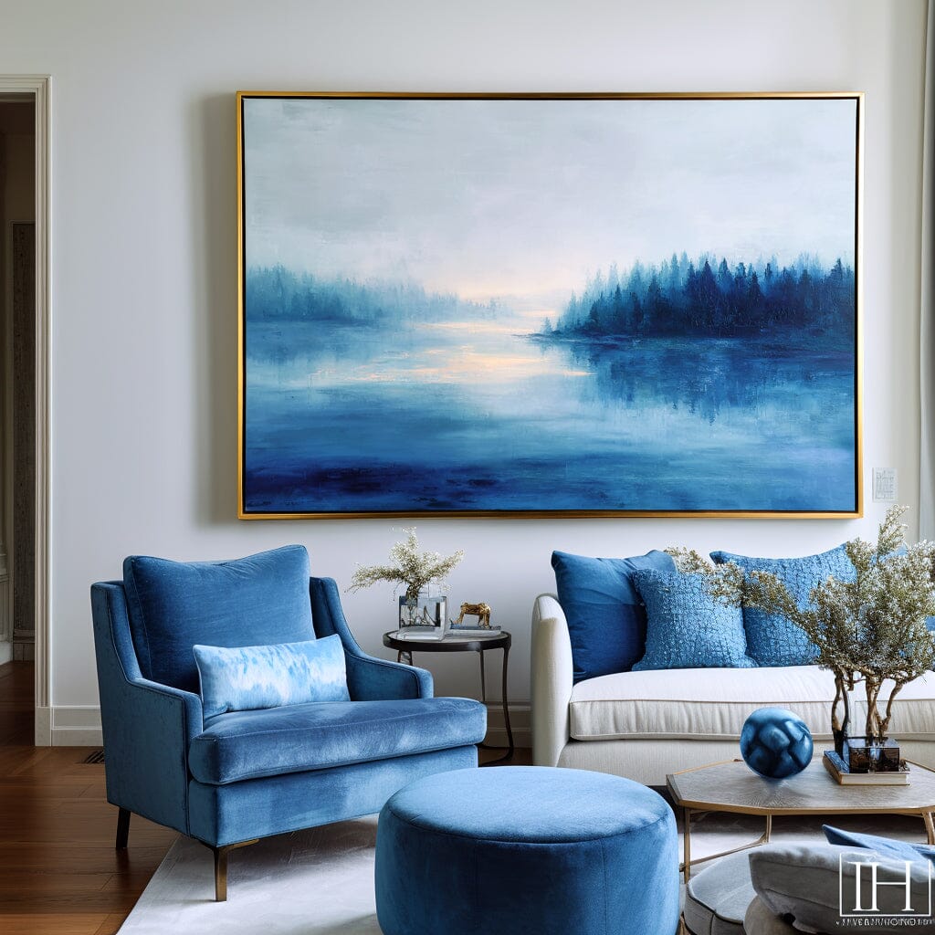 Twilight Glow - Blue Forest Landscape Painting #71 Painting artwepaint 