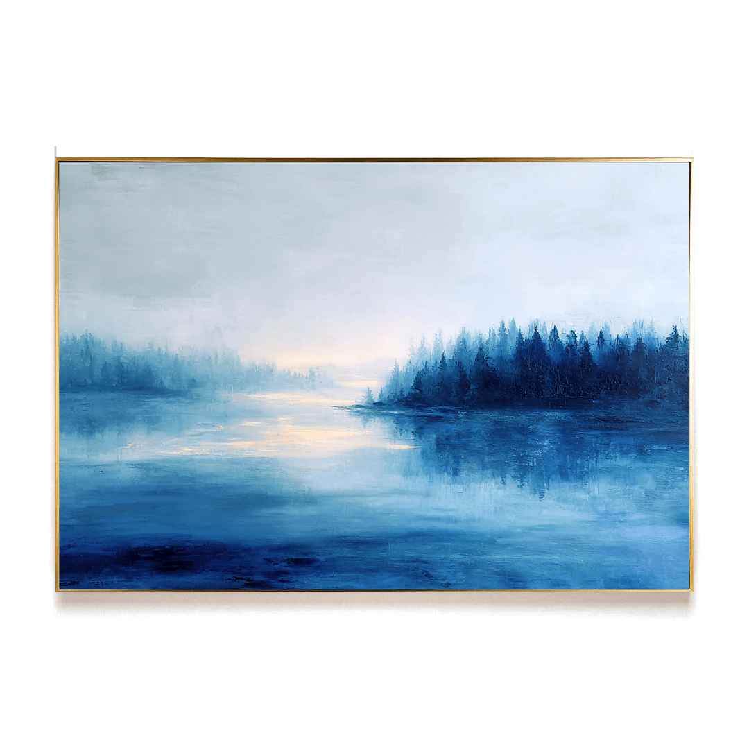 Twilight Glow - Blue Forest Landscape Painting #71 Painting artwepaint 