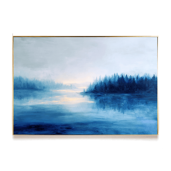 Twilight Glow - Blue Forest Landscape Painting #71 Painting artwepaint 