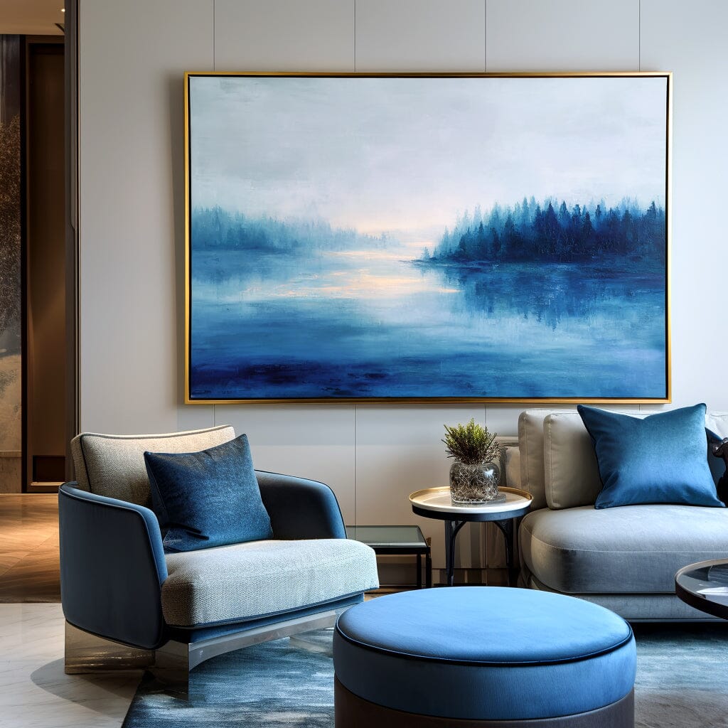 Twilight Glow - Blue Forest Landscape Painting #71 Painting artwepaint 