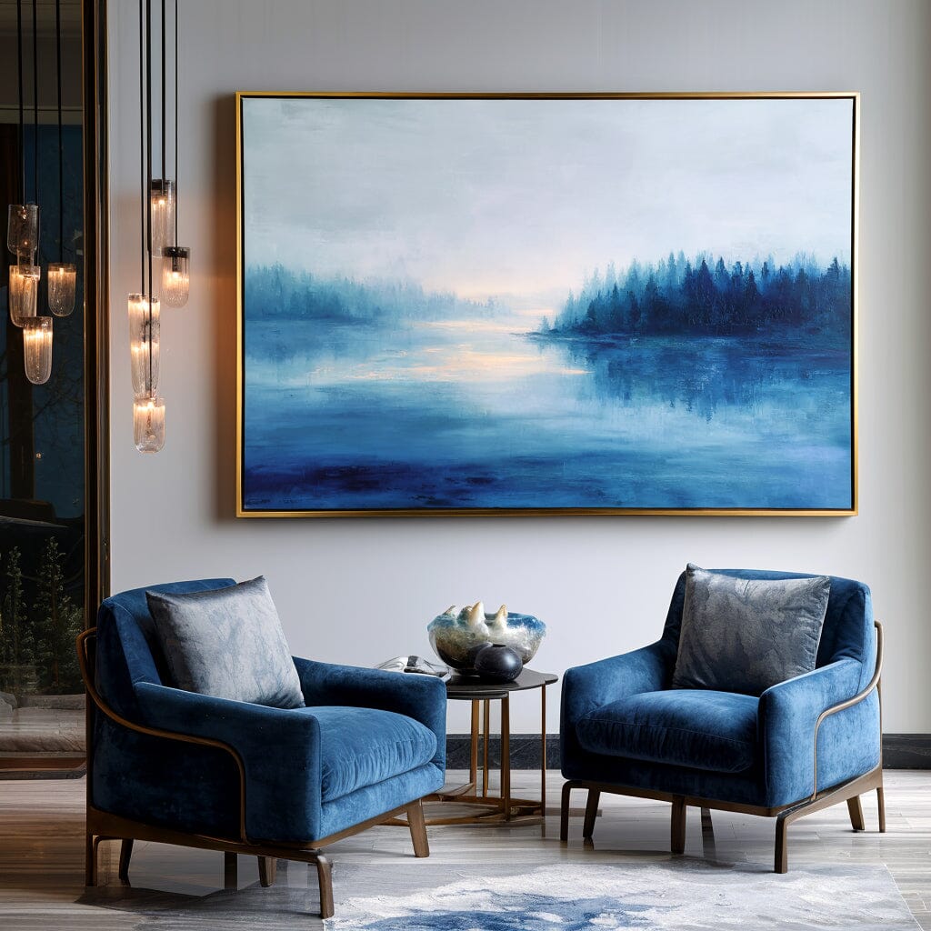 Twilight Glow - Blue Forest Landscape Painting #71 Painting artwepaint 