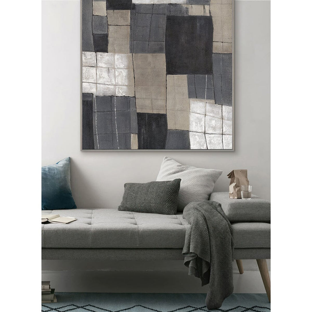 Urban Blocks-Grey Geometric Abstract Painting #P4502 Painting artwepaint 