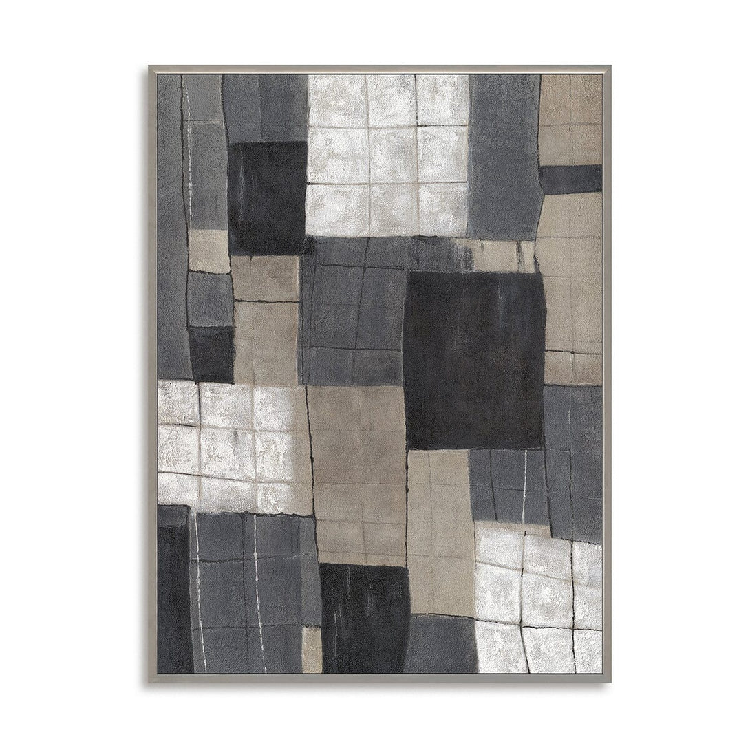 Urban Blocks-Grey Geometric Abstract Painting #P4502 Painting artwepaint 