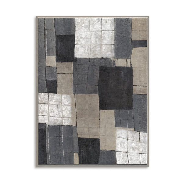 Urban Blocks-Grey Geometric Abstract Painting #P4502 Painting artwepaint 
