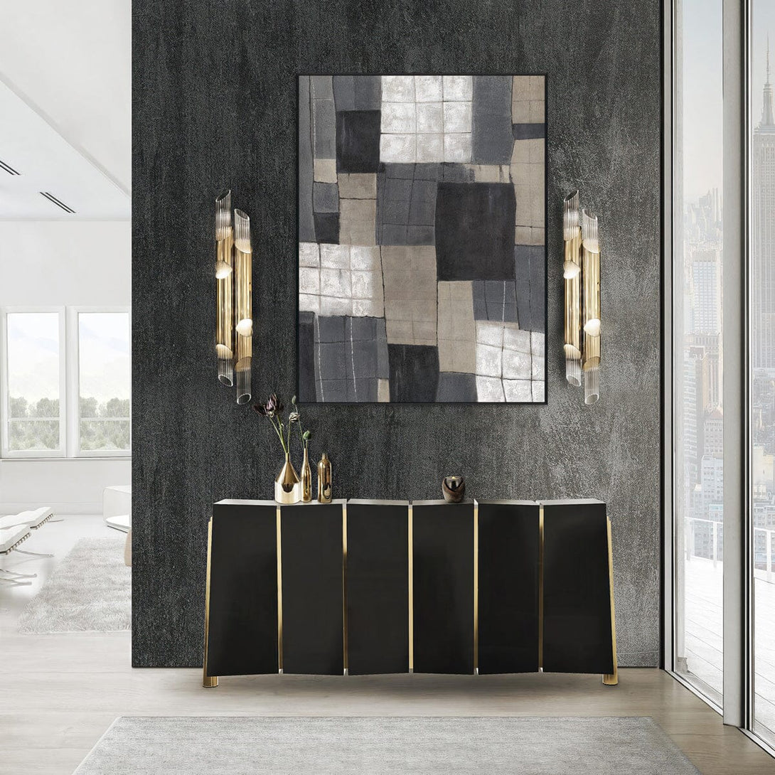 Urban Blocks-Grey Geometric Abstract Painting #P4502 Painting artwepaint 