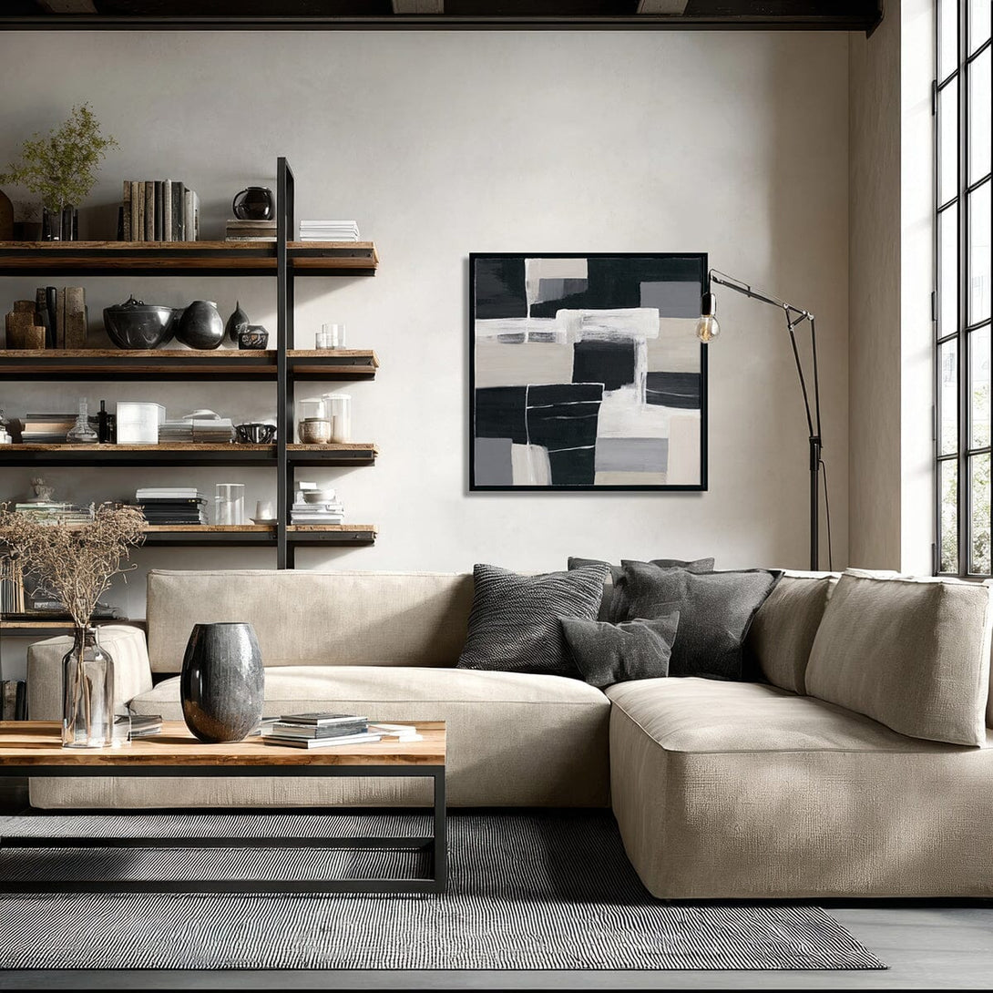 Urban Cross - Black and White Abstract Painting #M4701 Painting artwepaint 