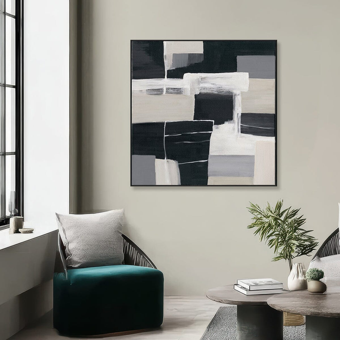 Urban Cross - Black and White Abstract Painting #M4701 Painting artwepaint 