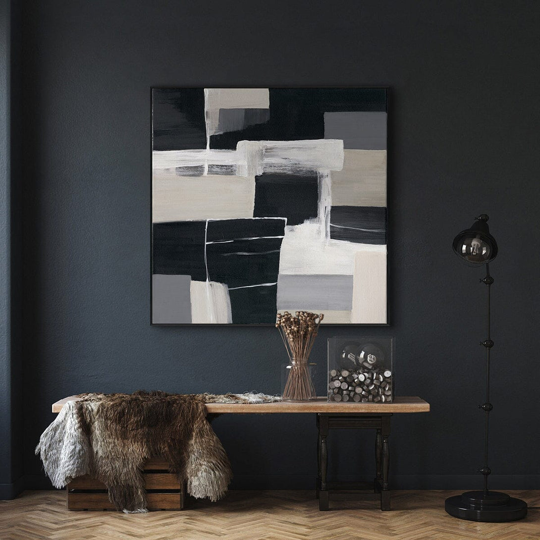 Urban Cross - Black and White Abstract Painting #M4701 Painting artwepaint 