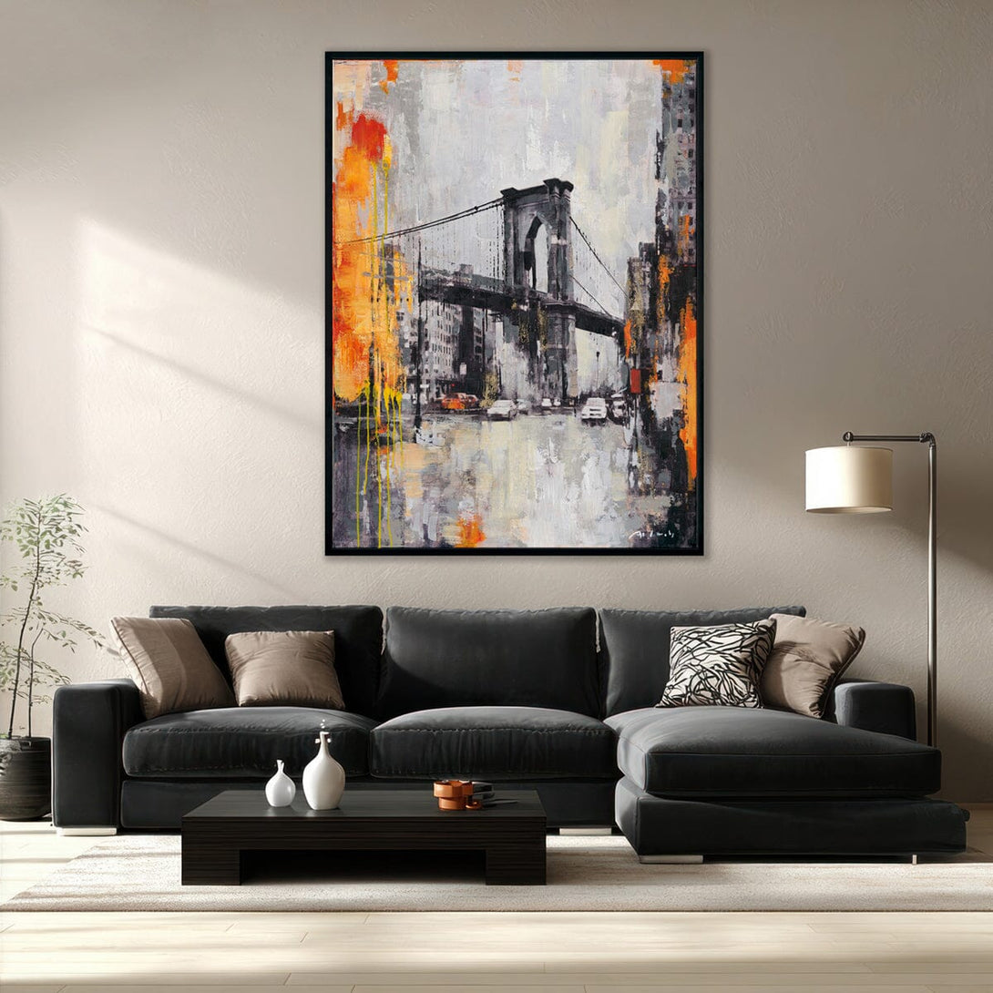 Urban Echo - Abstract City Bridge#P5930 Painting artwepaint 