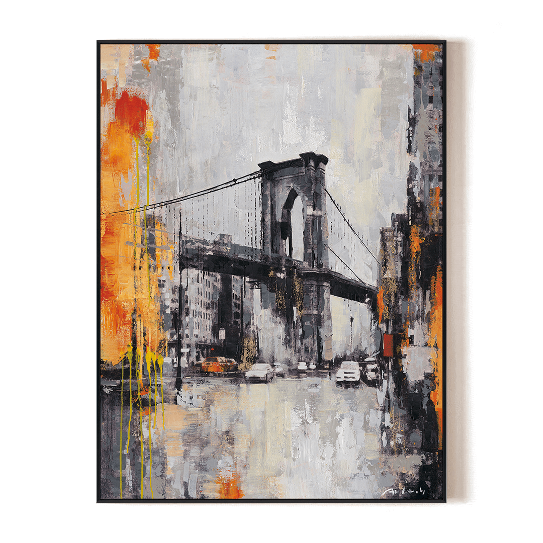 Urban Echo - Abstract City Bridge#P5930 Painting artwepaint 