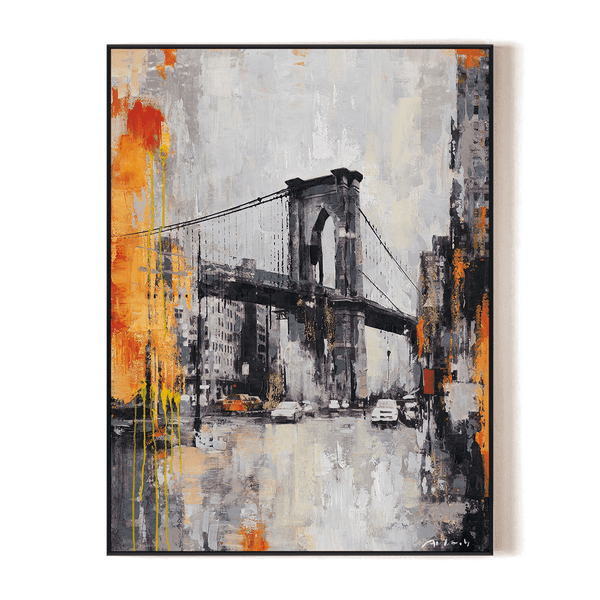 Urban Echo - Abstract City Bridge#P5930 Painting artwepaint 