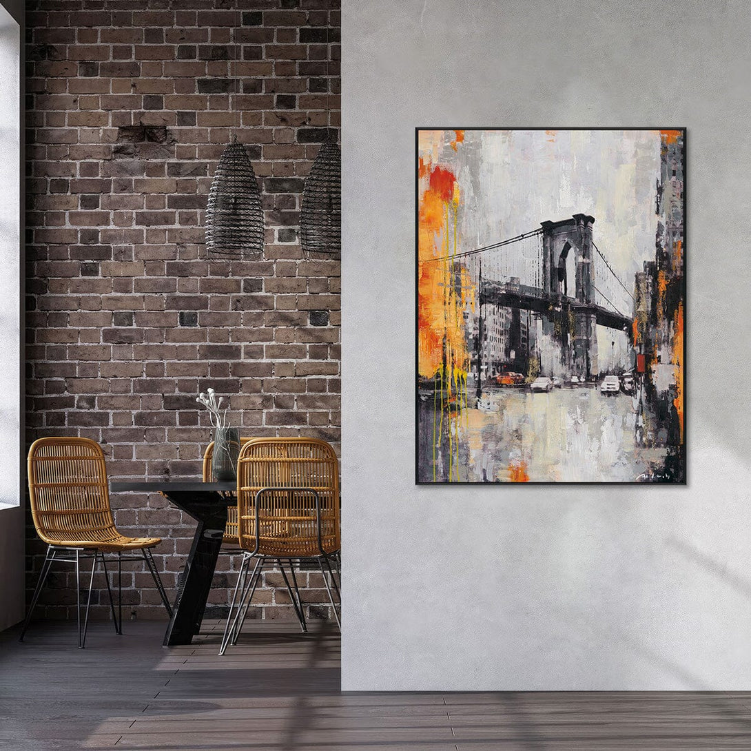 Urban Echo - Abstract City Bridge#P5930 Painting artwepaint 