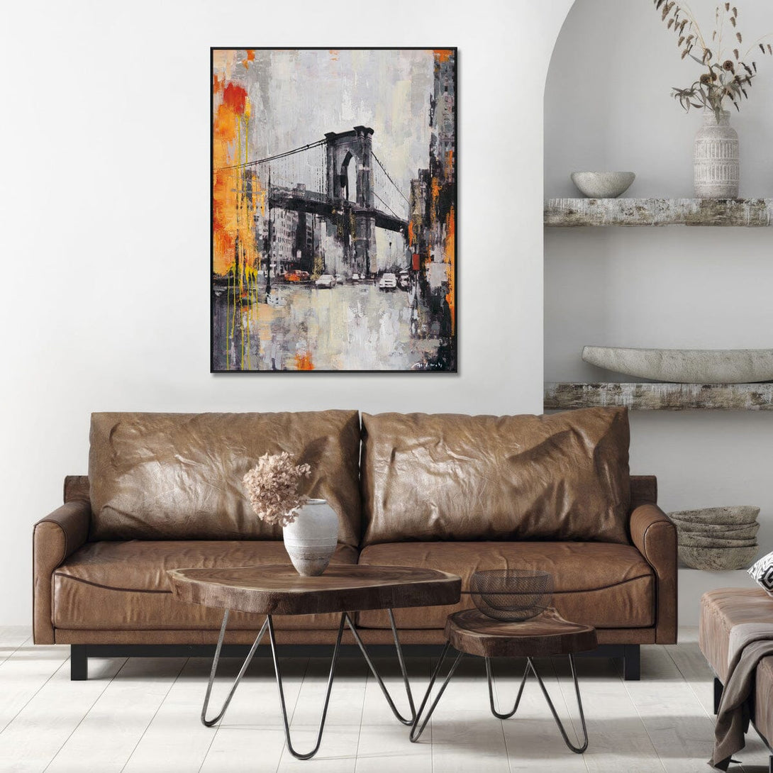 Urban Echo - Abstract City Bridge#P5930 Painting artwepaint 