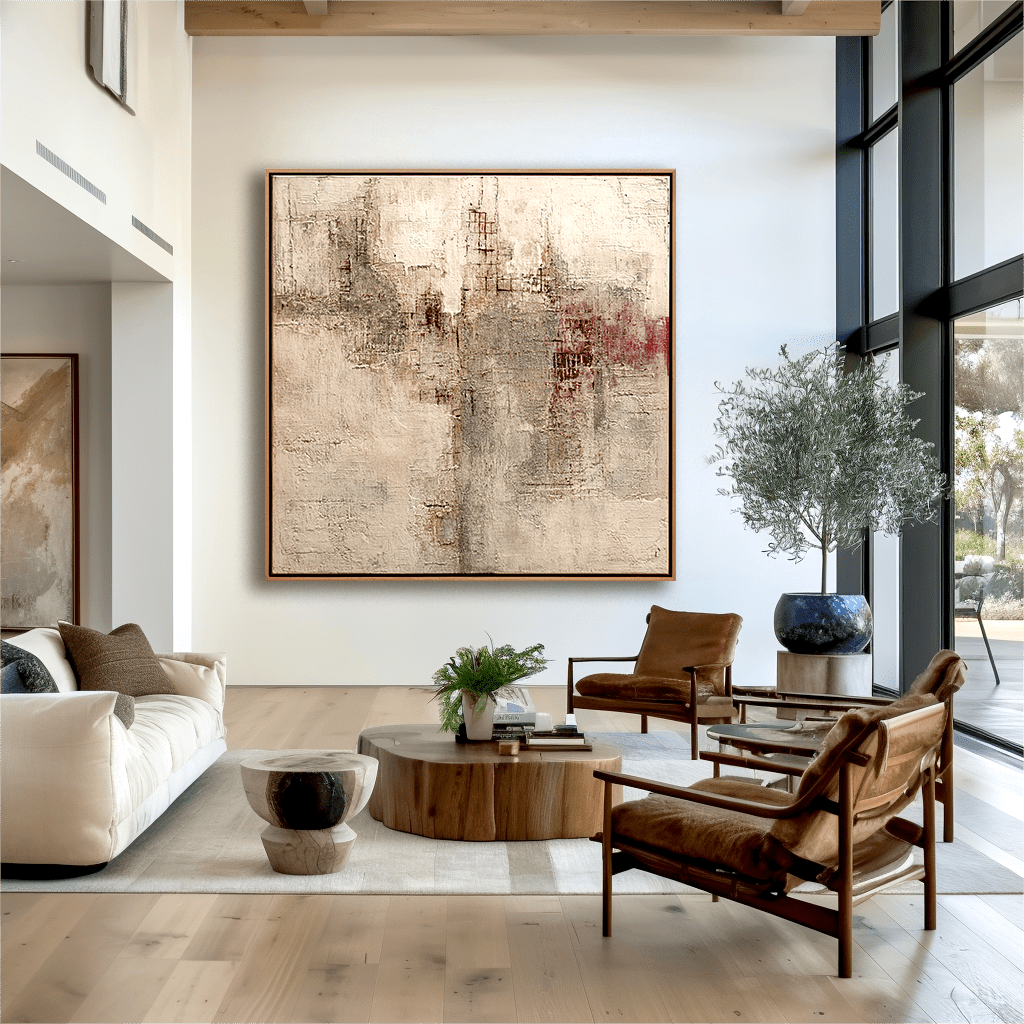 Urban Echo – Textured Beige Abstract Painting #20 Painting artwepaint 
