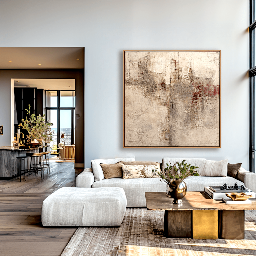 Urban Echo – Textured Beige Abstract Painting #20 Painting artwepaint 