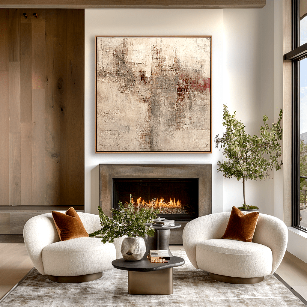 Urban Echo – Textured Beige Abstract Painting #20 Painting artwepaint 