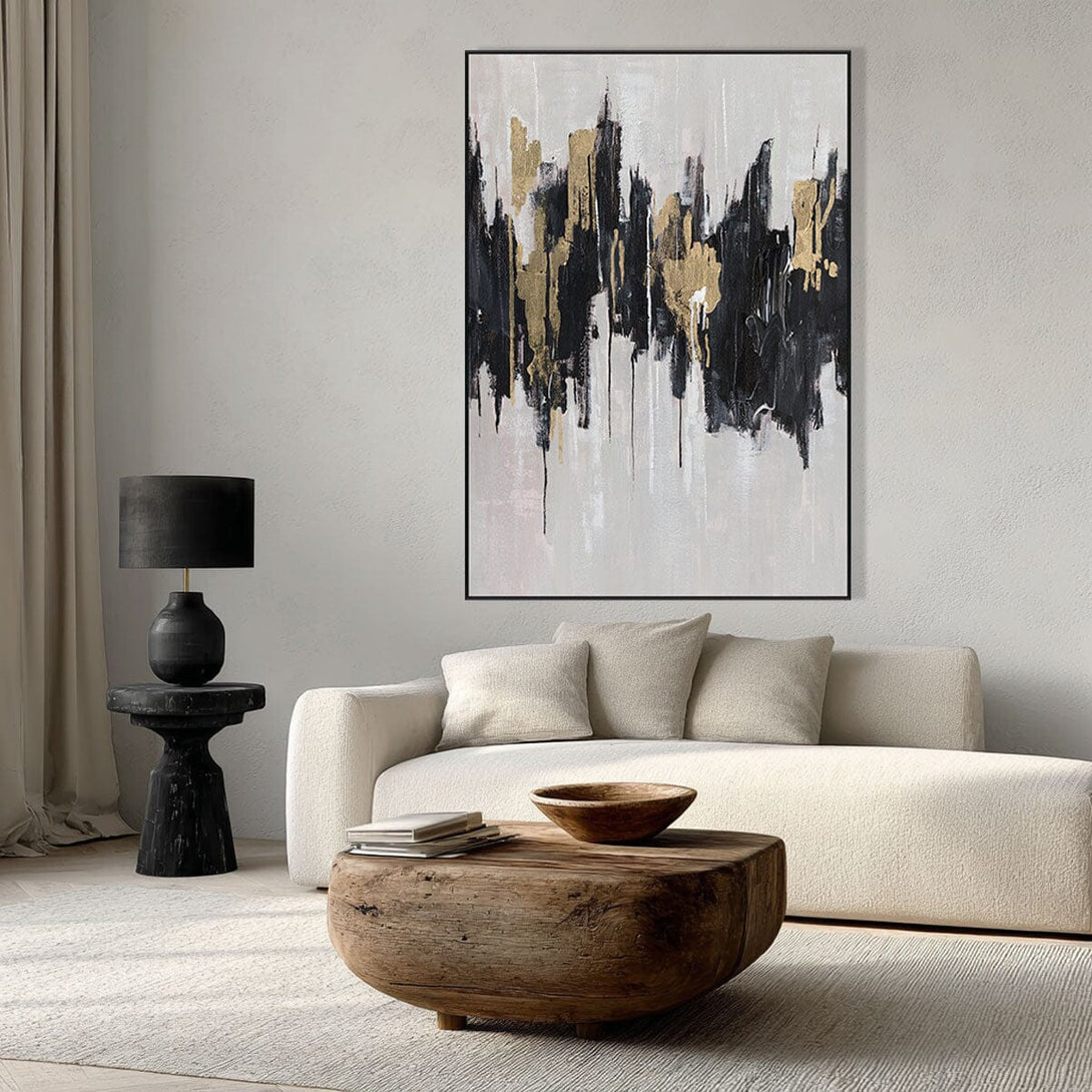 Urban Gold - Black and Gold Abstract Painting #M5552 Painting artwepaint 