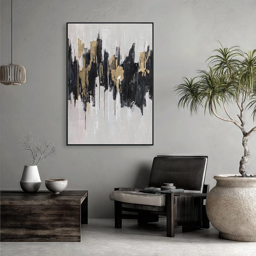 Urban Gold - Black and Gold Abstract Painting #M5552 Painting artwepaint 