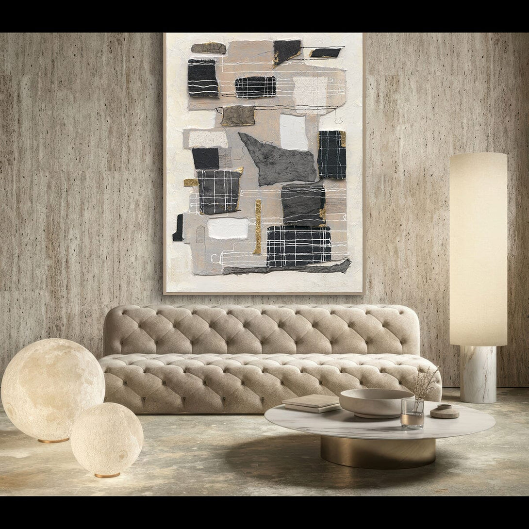 Urban Lines-Black & Beige Abstract Painting #P6196 Painting artwepaint 
