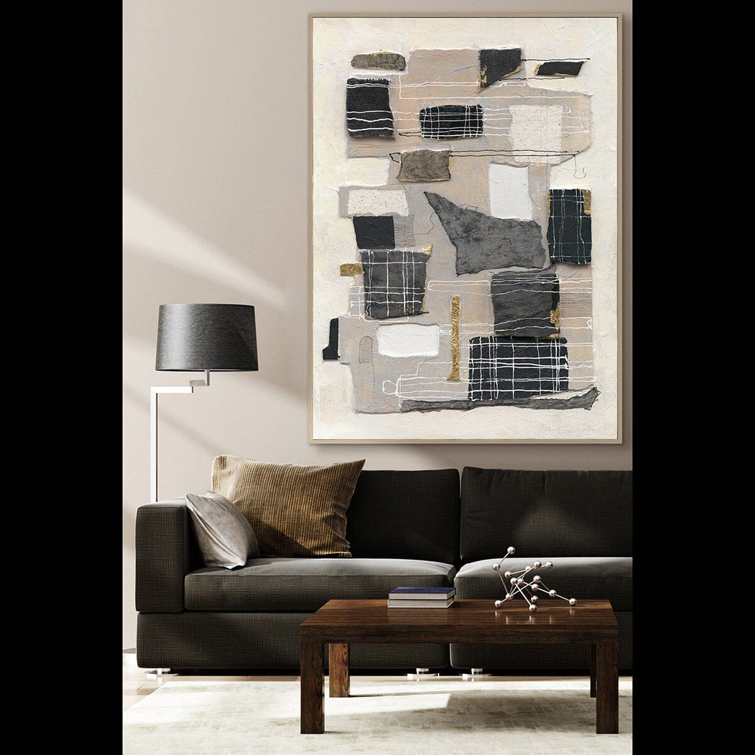 Urban Lines-Black & Beige Abstract Painting #P6196 Painting artwepaint 