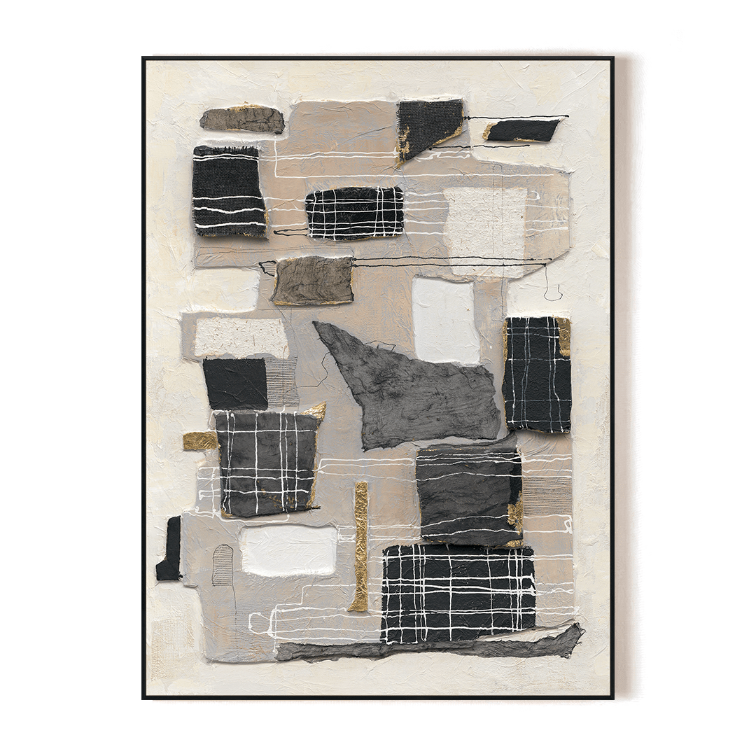 Urban Lines-Black & Beige Abstract Painting #P6196 Painting artwepaint 