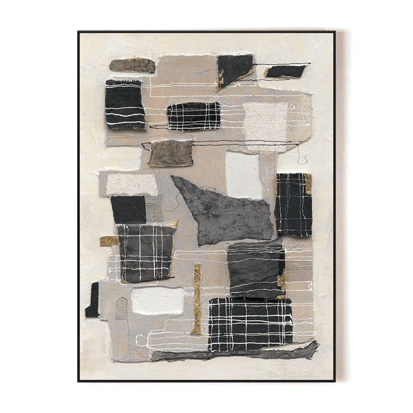 Urban Lines-Black & Beige Abstract Painting #P6196 Painting artwepaint 