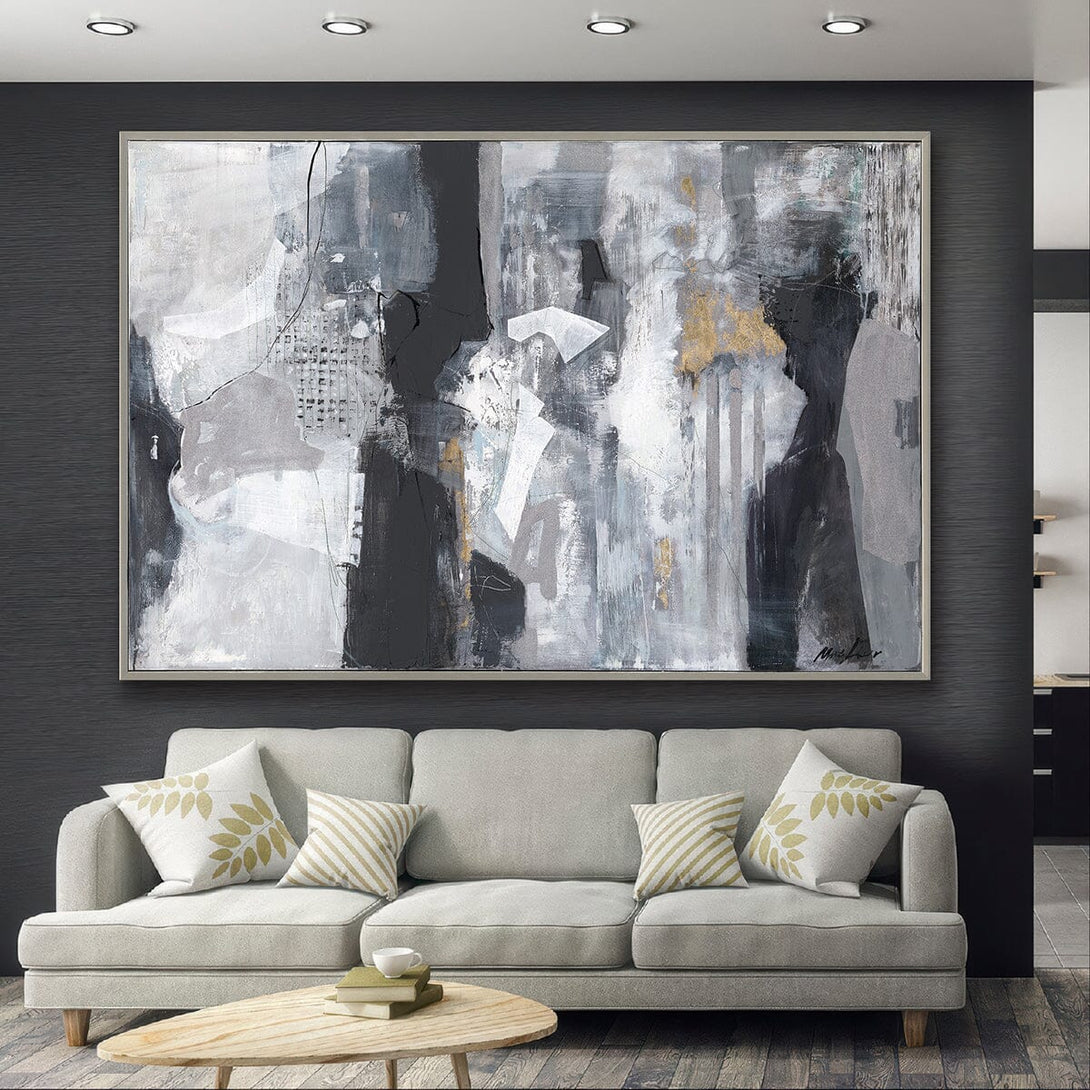 Urban Mist - Grey & Black Modern Abstract Painting #M8103 Painting artwepaint 