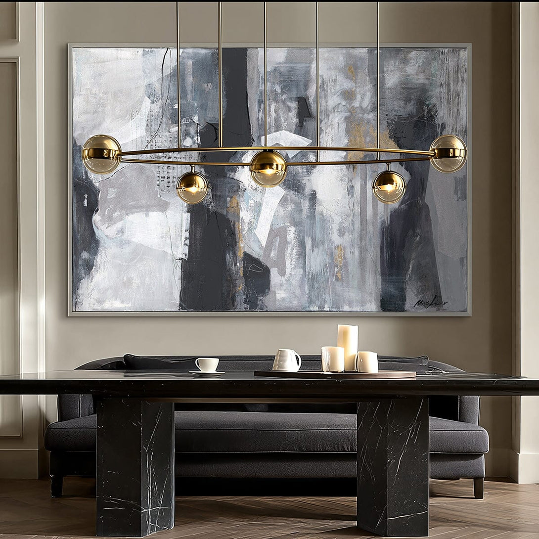 Urban Mist - Grey & Black Modern Abstract Painting #M8103 Painting artwepaint 