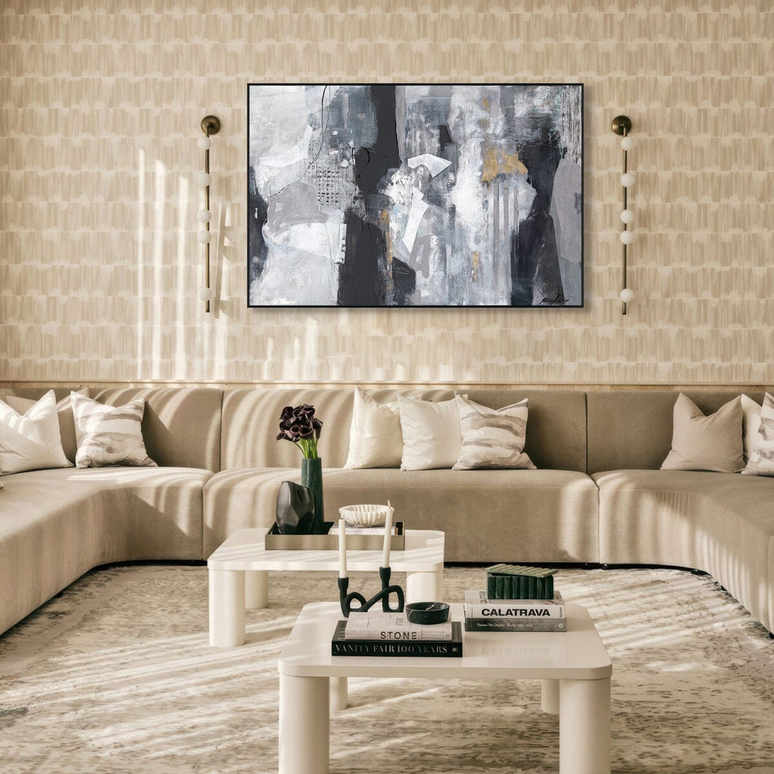 Urban Mist - Grey & Black Modern Abstract Painting #M8103 Painting artwepaint 